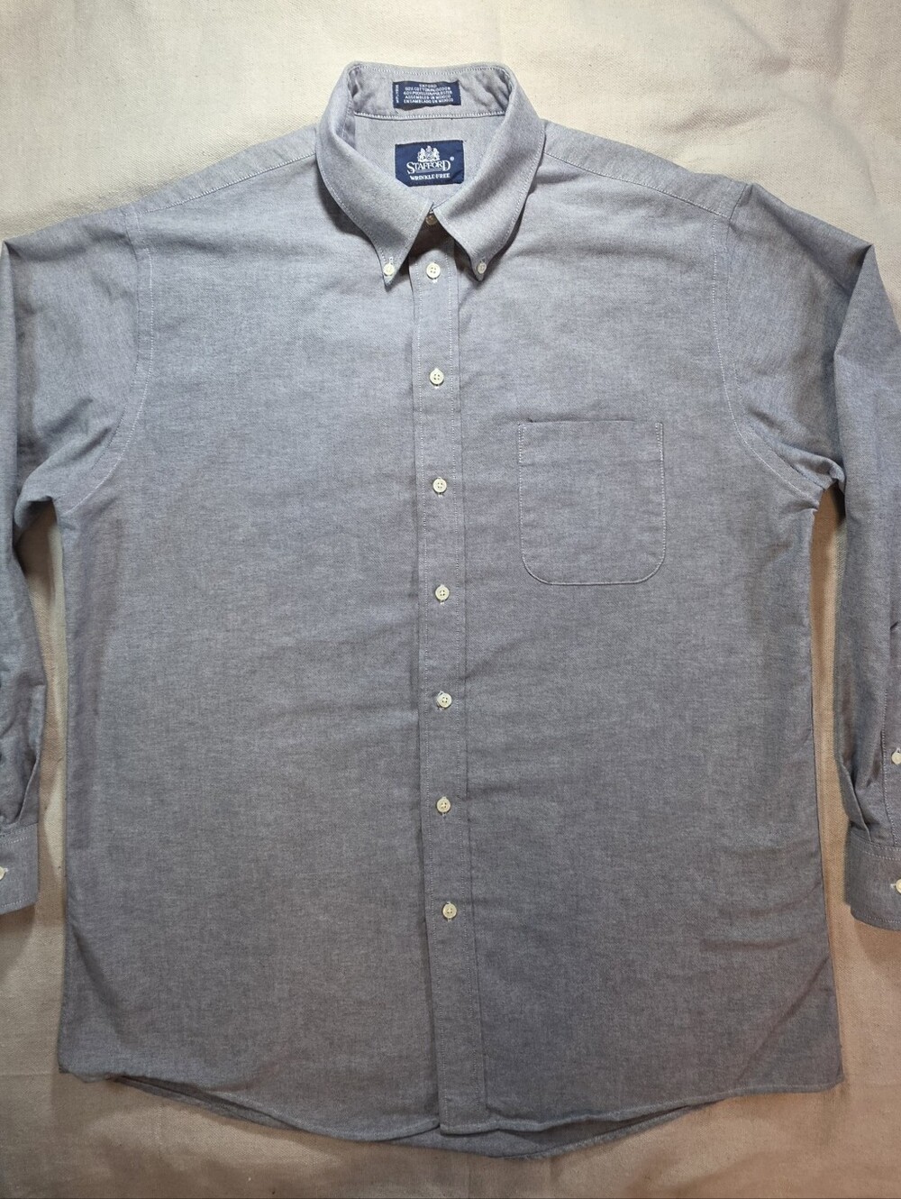 Stafford Light Blue Button-Down Oxford Shirt